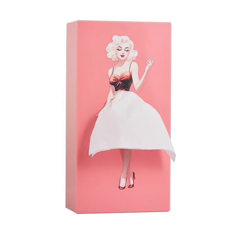 Puffy Skirt Girl Face Tissue Box – Cute Decorative Tissue Holder