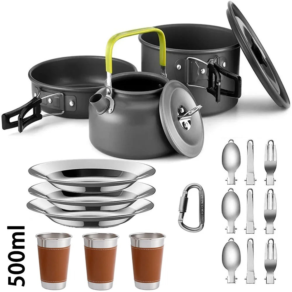 Portable Camping Cooking Set – Lightweight Outdoor Cookware Kit for Hiking & Travel