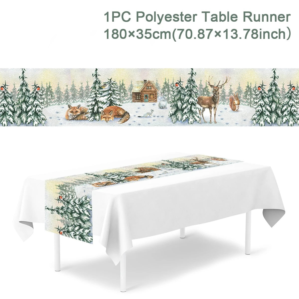 Merry Christmas Table Runner – Festive Holiday Table Decoration for Dining, Parties & Xmas Gatherings