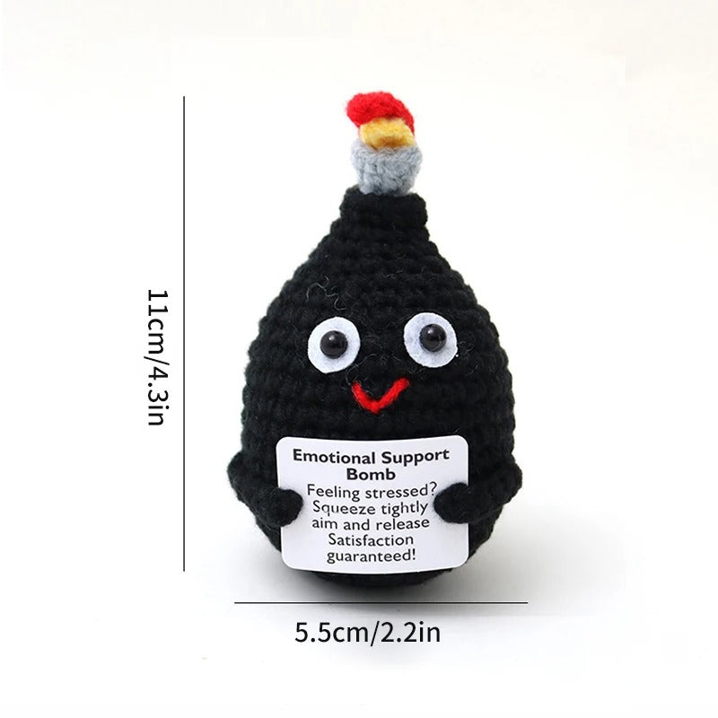 Positive Crochet Doll – Funny Valentine's Day Gift with Card