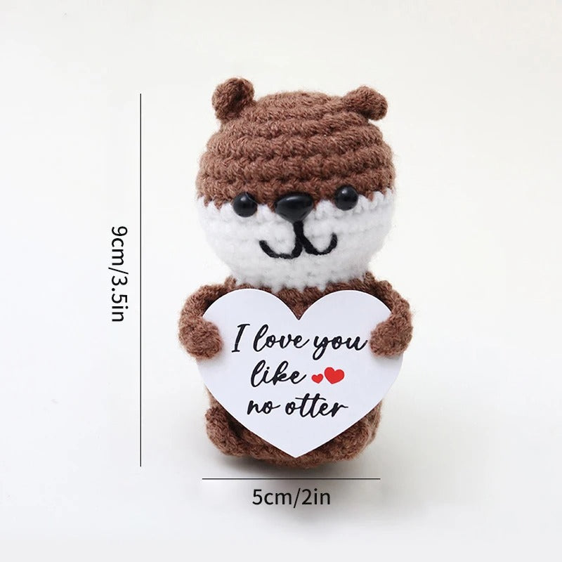 Positive Crochet Doll – Funny Valentine's Day Gift with Card