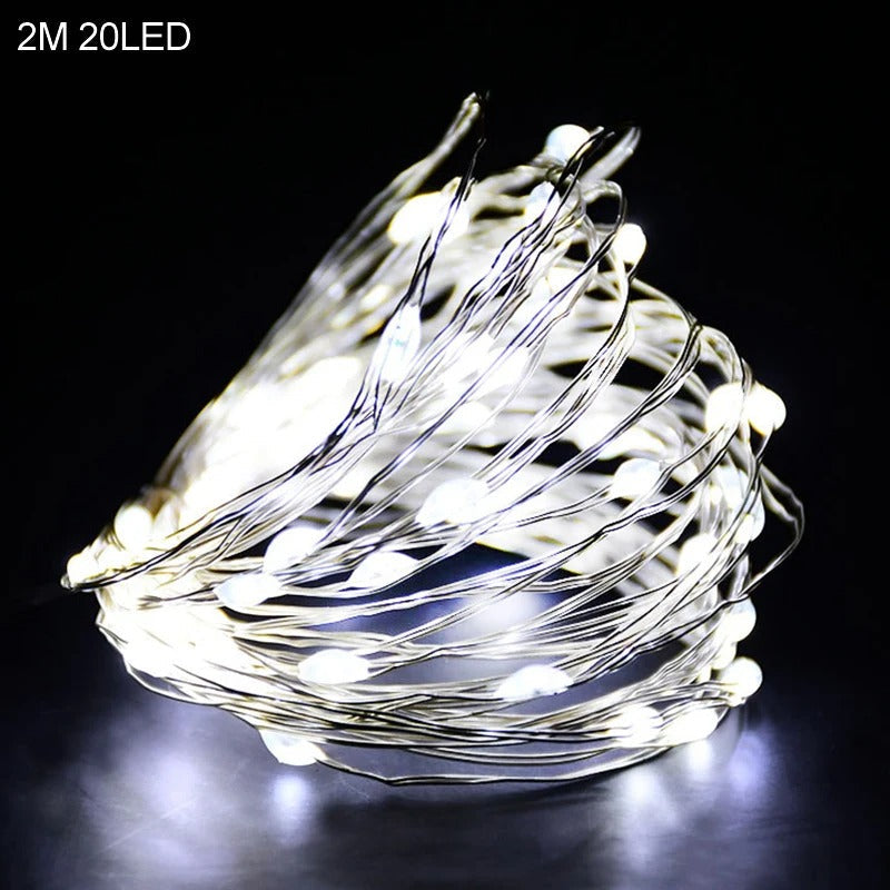 2M Santa Claus & Snowflake LED String Lights – 20 LED Festive Indoor Christmas Fairy Lights
