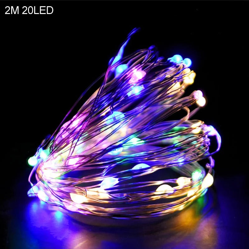 2M Santa Claus & Snowflake LED String Lights – 20 LED Festive Indoor Christmas Fairy Lights