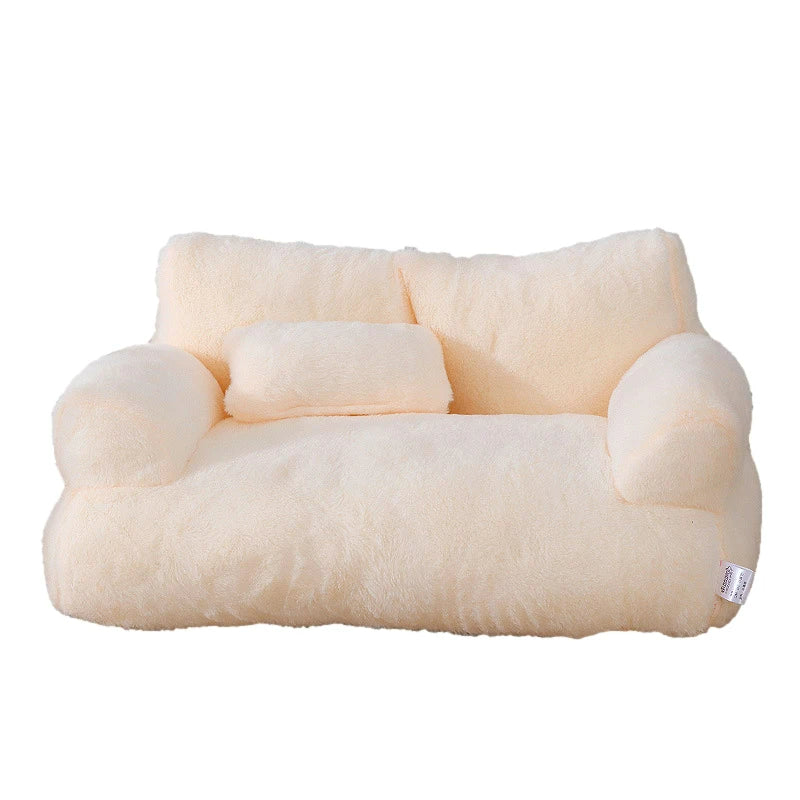 Luxury Cat Bed Sofa – Plush Soft Cosy Pet Sofa with Anti-Slip Base & Pillow