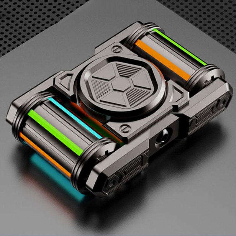 Tank Roller Fidget Spinner - Luminous Metal EDC with Glow-in-Dark Tubes