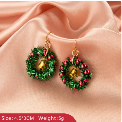 Christmas Snowman Earrings - Festive Bells Dangle Drop Earrings for Women