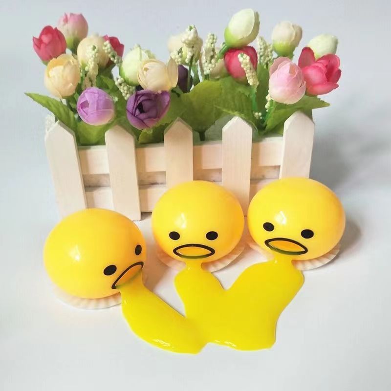 Vomiting Egg Yolk Squeeze Toy – Funny Anti-Stress Squishy Gadget for Kids & Adults
