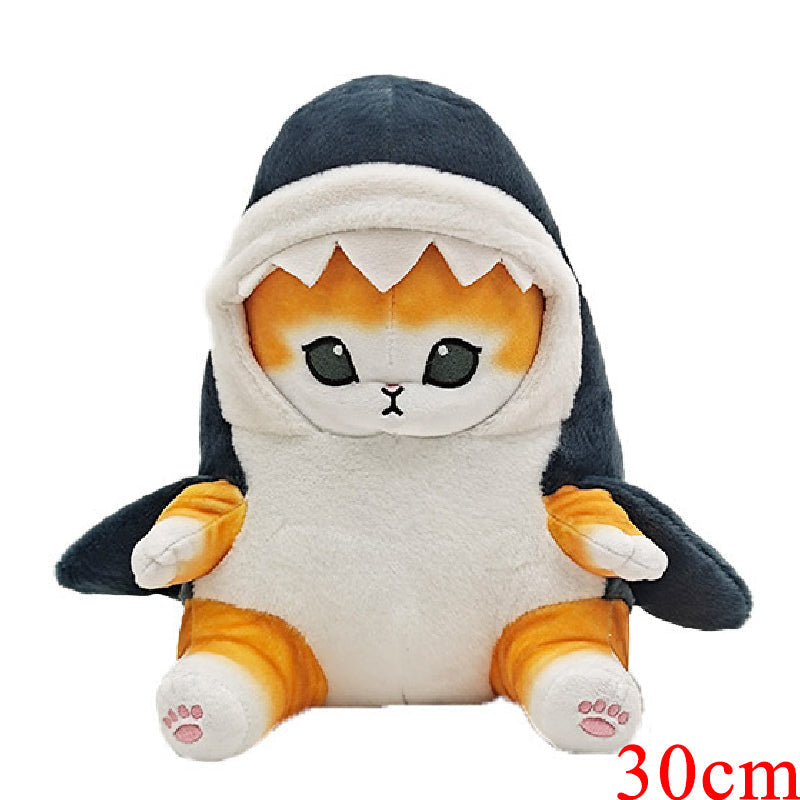 Cute Plush Toy - Shark Cat Fried Shrimp Soft Stuffed Animal Pillow